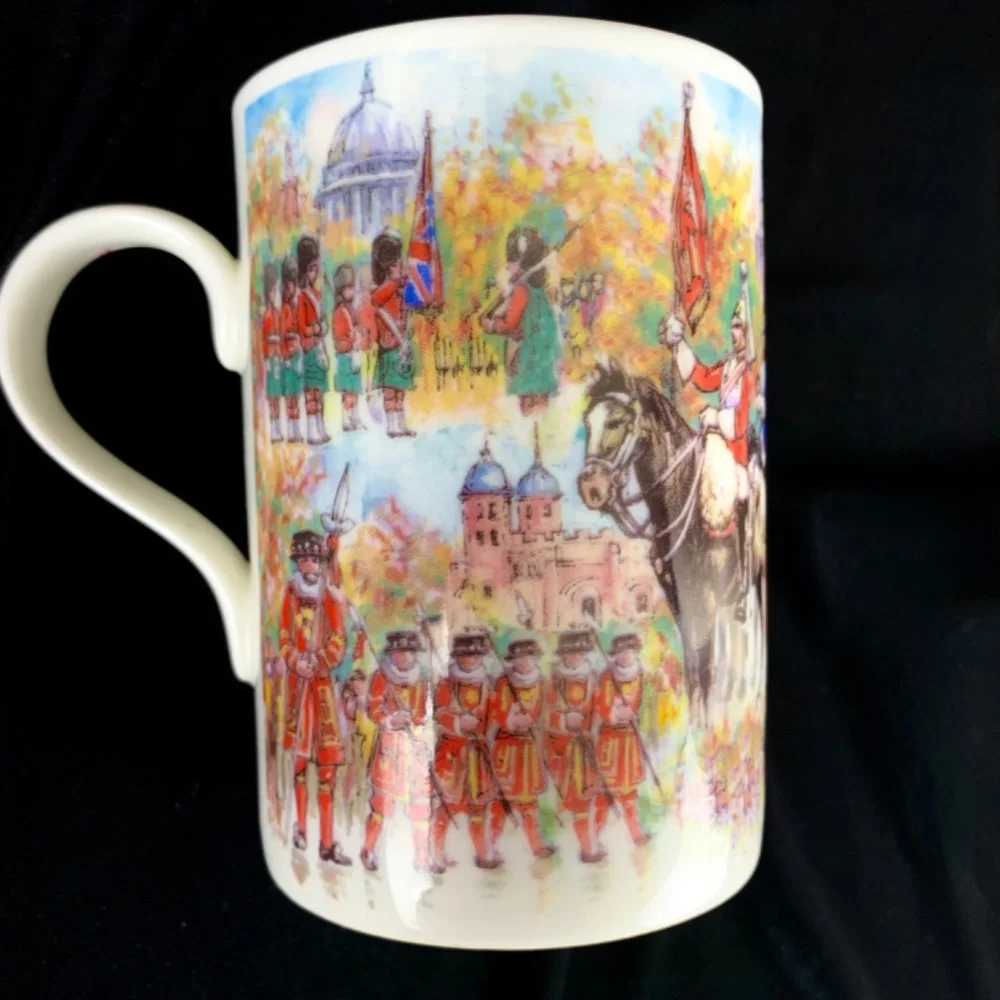 James Sadler 2 Mugs Bone China Pomp and Ceremony Parade Horses Soldiers Flags - Picture 9 of 14